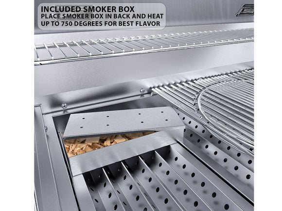 Sunstone Ruby Series 30 Inch Built-In Gas Grill – 3 Burners + LEDs