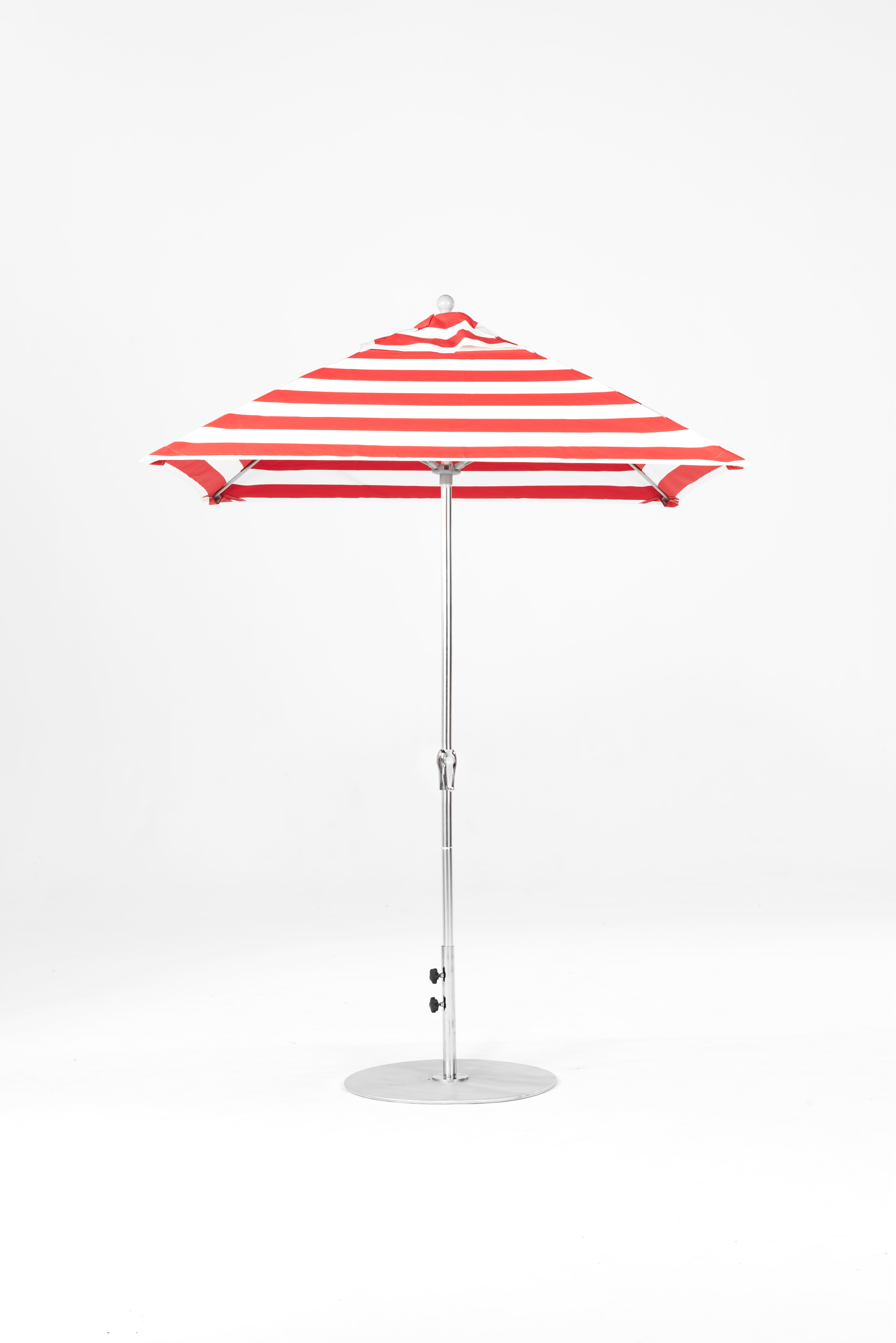 454FMC-SQ-012 Red Stripe-Brushed Silver
