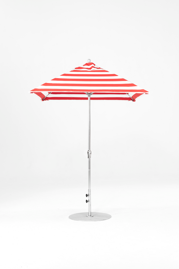 454FMC-SQ-012 Red Stripe-Brushed Silver