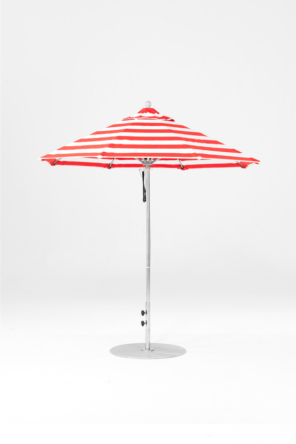 845FM-012 Red Stripe-Brushed Silver