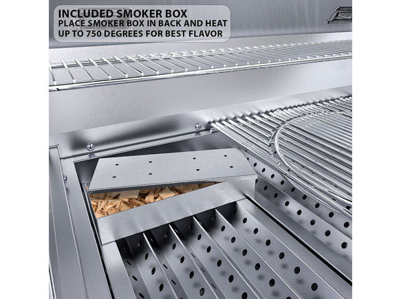 Sunstone Ruby Series 36 Inch 4-Burner Gas Grill – Pro-Sear + Lights