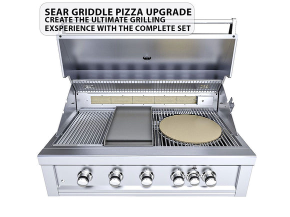 Sunstone Ruby 42 Inch Built-In Gas Grill with 5 Burners & Rotisserie Kit