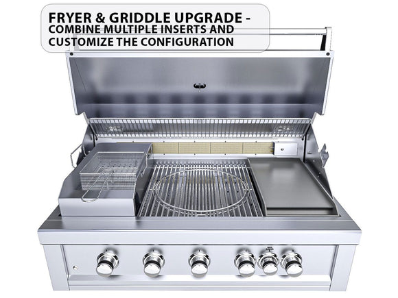 Sunstone Ruby 42 Inch Built-In Gas Grill with 5 Burners & Rotisserie Kit