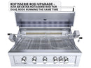 Sunstone Ruby 42 Inch Built-In Gas Grill with 5 Burners & Rotisserie Kit