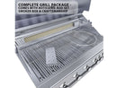 Sunstone Ruby 42 Inch Built-In Gas Grill with 5 Burners & Rotisserie Kit