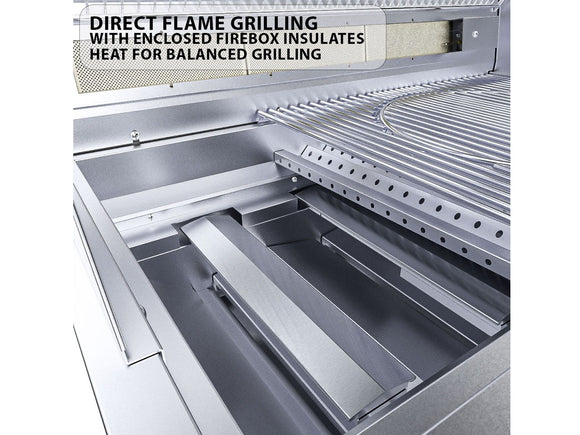 Sunstone Ruby 42 Inch Built-In Gas Grill with 5 Burners & Rotisserie Kit