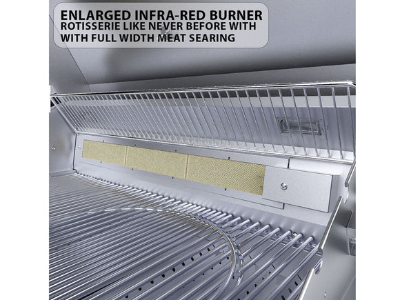 Sunstone Ruby 42 Inch Built-In Gas Grill with 5 Burners & Rotisserie Kit