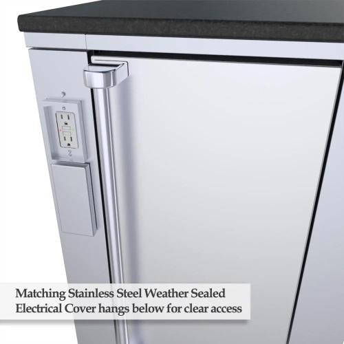 Sunstone Premium 24" Universal Outdoor Kitchen Base Cabinet for 15-Inch Wide Refrigeration