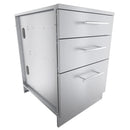 Sunstone 24-Inch Stainless Steel Base Cabinet – Triple Drawers