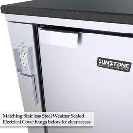 Sunstone Grills 30-Inch Universal Outdoor Kitchen Base Cabinet for Refrigerators up to 21-Inch Wide