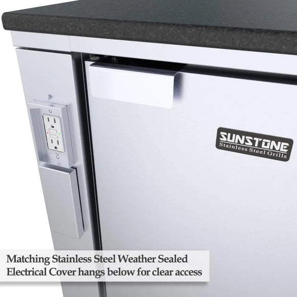 Sunstone Grills 30-Inch Universal Outdoor Kitchen Base Cabinet for Refrigerators up to 21-Inch Wide