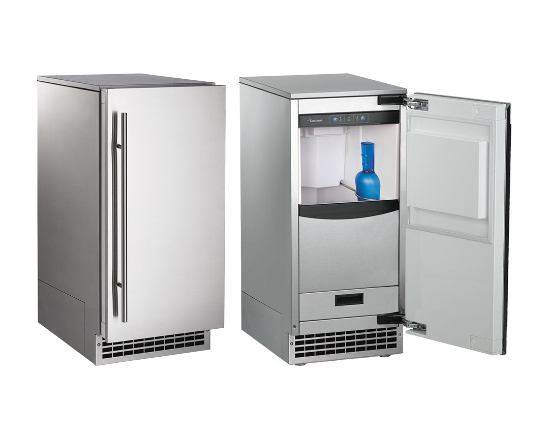 Scotsman 15-Inch Outdoor Brilliance Nugget Ice Maker with Solid Stainless Steel Door