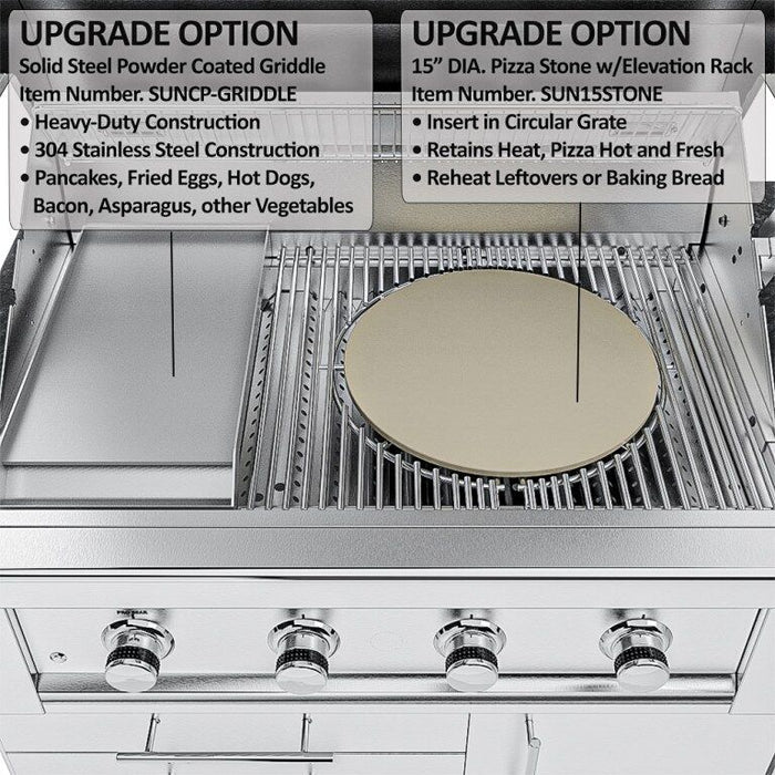 Sunstone The Houston 9 Foot 8 Inch Outdoor Griller’s Paradise Island Package