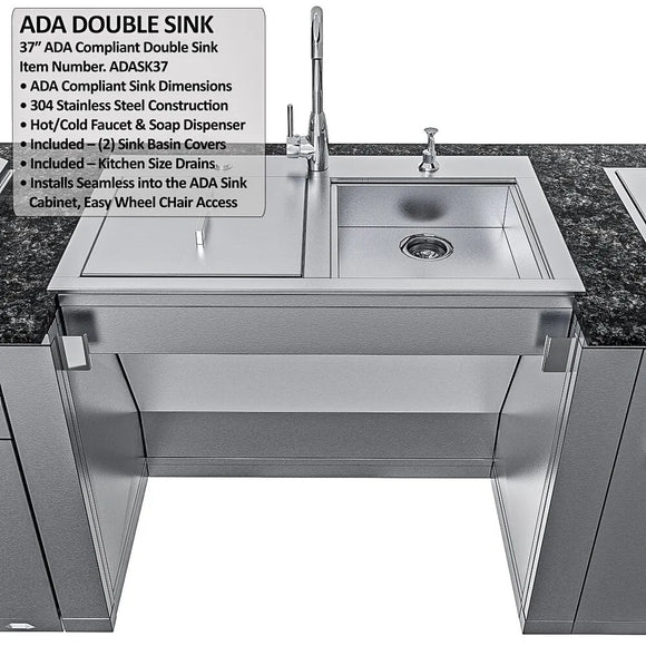 Sunstone Summit 10 Ft Outdoor ADA Kitchen Cabinet Island Package