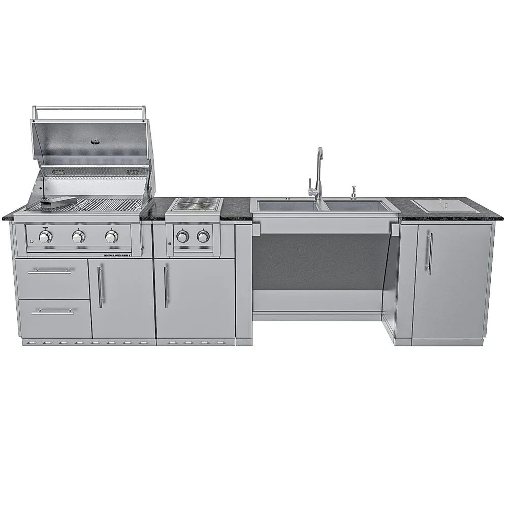 Sunstone Summit 10 Ft Outdoor ADA Kitchen Cabinet Island Package