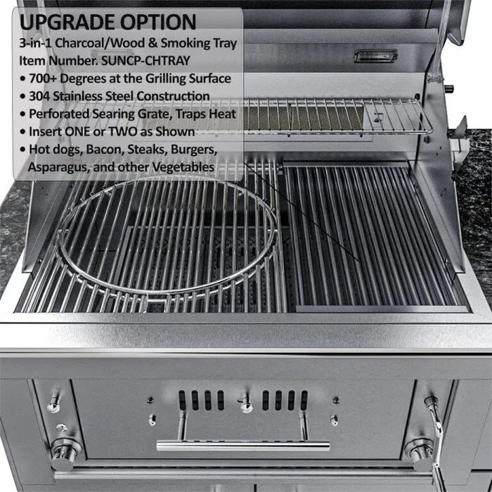 Sunstone The Alamo 10-Foot Outdoor Kitchen Island with Hybrid Grill