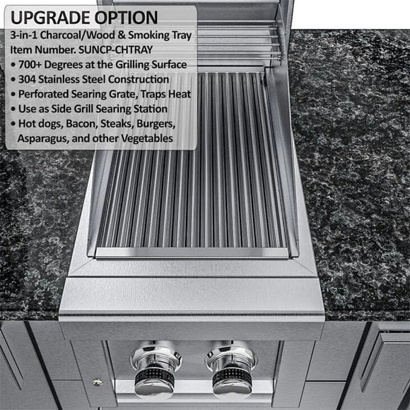 Sunstone The Alamo 10-Foot Outdoor Kitchen Island with Hybrid Grill