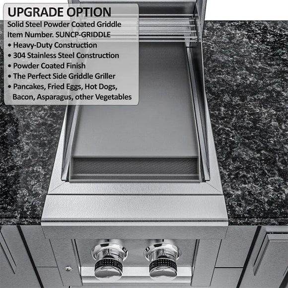 Sunstone The Alamo 10-Foot Outdoor Kitchen Island with Hybrid Grill