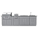 Sunstone The Alamo 10-Foot Outdoor Kitchen Island with Hybrid Grill
