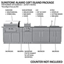 Sunstone The Alamo 10-Foot Outdoor Kitchen Island with Hybrid Grill