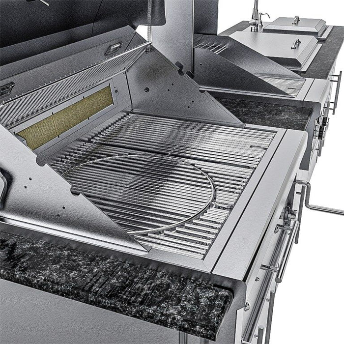 Sunstone The Alamo 10-Foot Outdoor Kitchen Island with Hybrid Grill