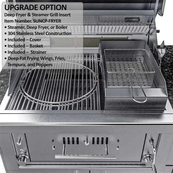 Sunstone The Alamo 10-Foot Outdoor Kitchen Island with Hybrid Grill