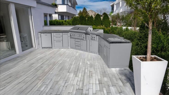 Sunstone The Big Texan 21-Foot Outdoor Kitchen Cabinet Island