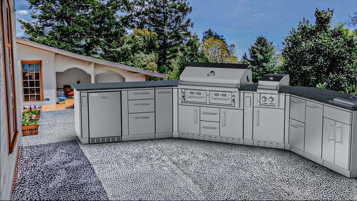Sunstone The Big Texan 21-Foot Outdoor Kitchen Cabinet Island