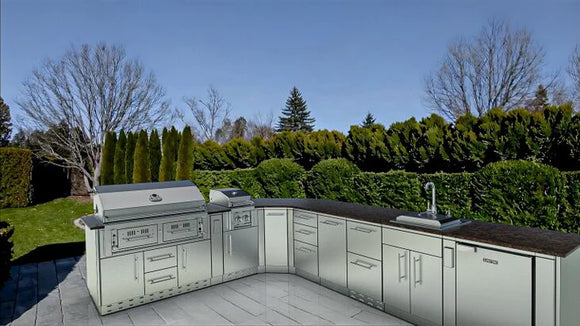 Sunstone The Big Texan 21-Foot Outdoor Kitchen Cabinet Island