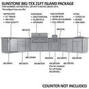 Sunstone The Big Texan 21-Foot Outdoor Kitchen Cabinet Island
