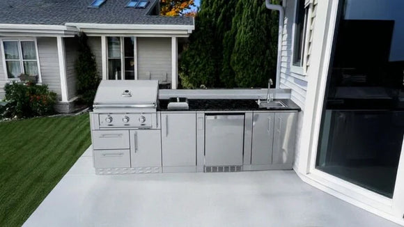 Sunstone The Brazos 9-Foot Outdoor Kitchen Island Package