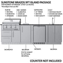 Sunstone The Brazos 9-Foot Outdoor Kitchen Island Package