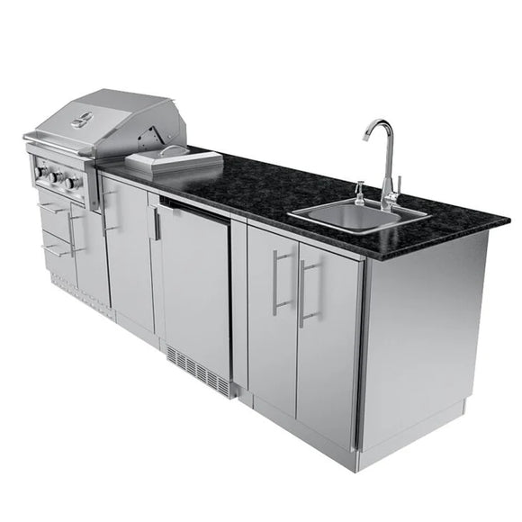 Sunstone The Brazos 9-Foot Outdoor Kitchen Island Package