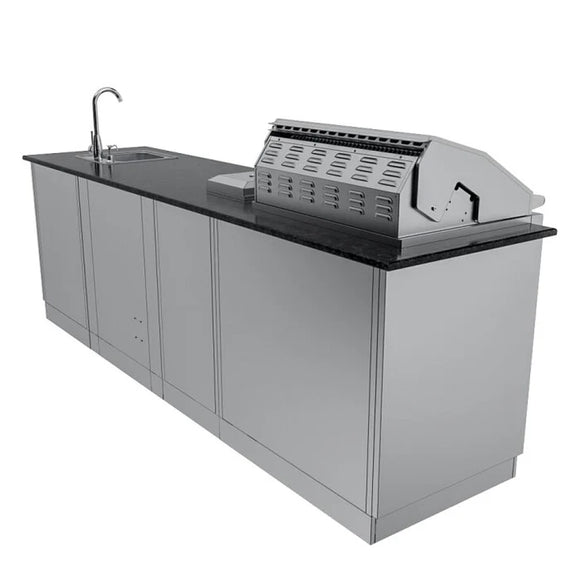 Sunstone The Brazos 9-Foot Outdoor Kitchen Island Package