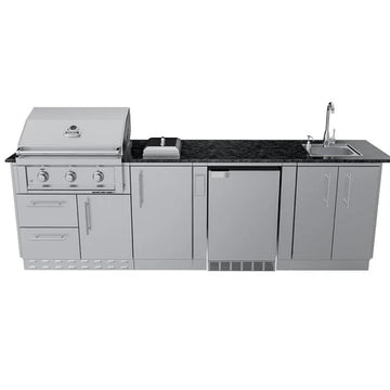 Sunstone The Brazos 9-Foot Outdoor Kitchen Island Package