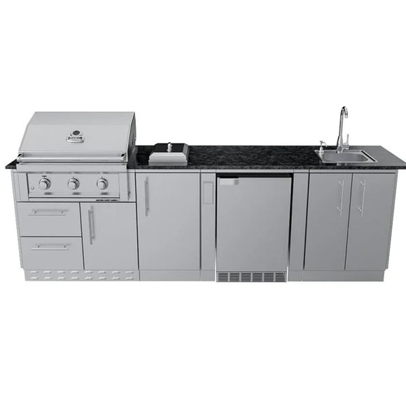 Sunstone The Brazos 9-Foot Outdoor Kitchen Island Package