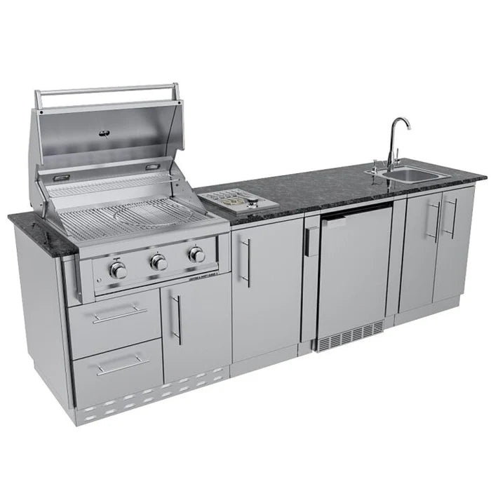 Sunstone The Brazos 9-Foot Outdoor Kitchen Island Package