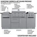 Sunstone The Caprice 6 Foot 4 Inch Outdoor Kitchen Island Package
