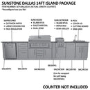 Sunstone The Dallas 14' Outdoor Cabinet Island Package w/ Gas Hybrid Grill