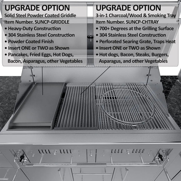 Sunstone The Dallas 14' Outdoor Cabinet Island Package w/ Gas Hybrid Grill
