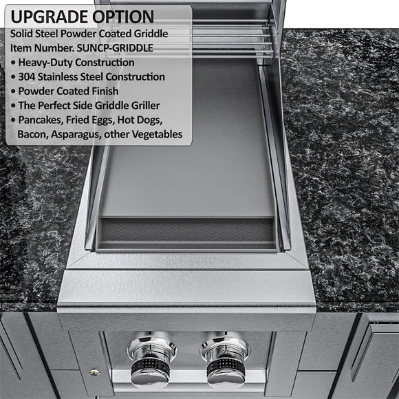 Sunstone The Dallas 14' Outdoor Cabinet Island Package w/ Gas Hybrid Grill