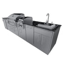 Sunstone The Dallas 14' Outdoor Cabinet Island Package w/ Gas Hybrid Grill