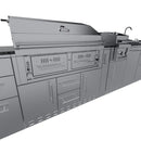 Sunstone The Dallas 14' Outdoor Cabinet Island Package w/ Gas Hybrid Grill