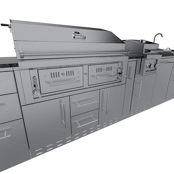 Sunstone The Dallas 14' Outdoor Cabinet Island Package w/ Gas Hybrid Grill