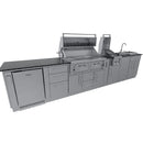 Sunstone The Dallas 14' Outdoor Cabinet Island Package w/ Gas Hybrid Grill