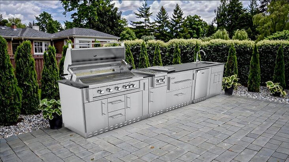 Sunstone 13 Foot 7 Inch French Quarter Outdoor Kitchen Island Package