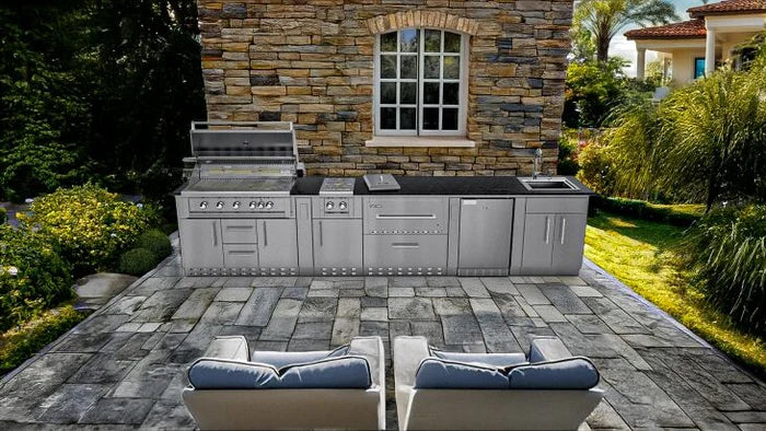 Sunstone 13 Foot 7 Inch French Quarter Outdoor Kitchen Island Package