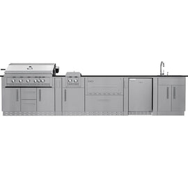 Sunstone 13 Foot 7 Inch French Quarter Outdoor Kitchen Island Package