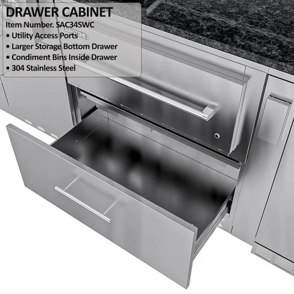 Sunstone 13 Foot 7 Inch French Quarter Outdoor Kitchen Island Package