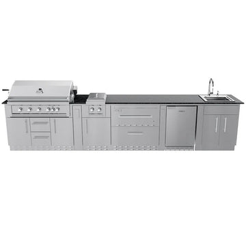 Sunstone 13 Foot 7 Inch French Quarter Outdoor Kitchen Island Package